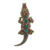 Vintage Multicolor Crocodile Animal Men Pendant Brooch Rhinestone Crystal Animal Badges Pins