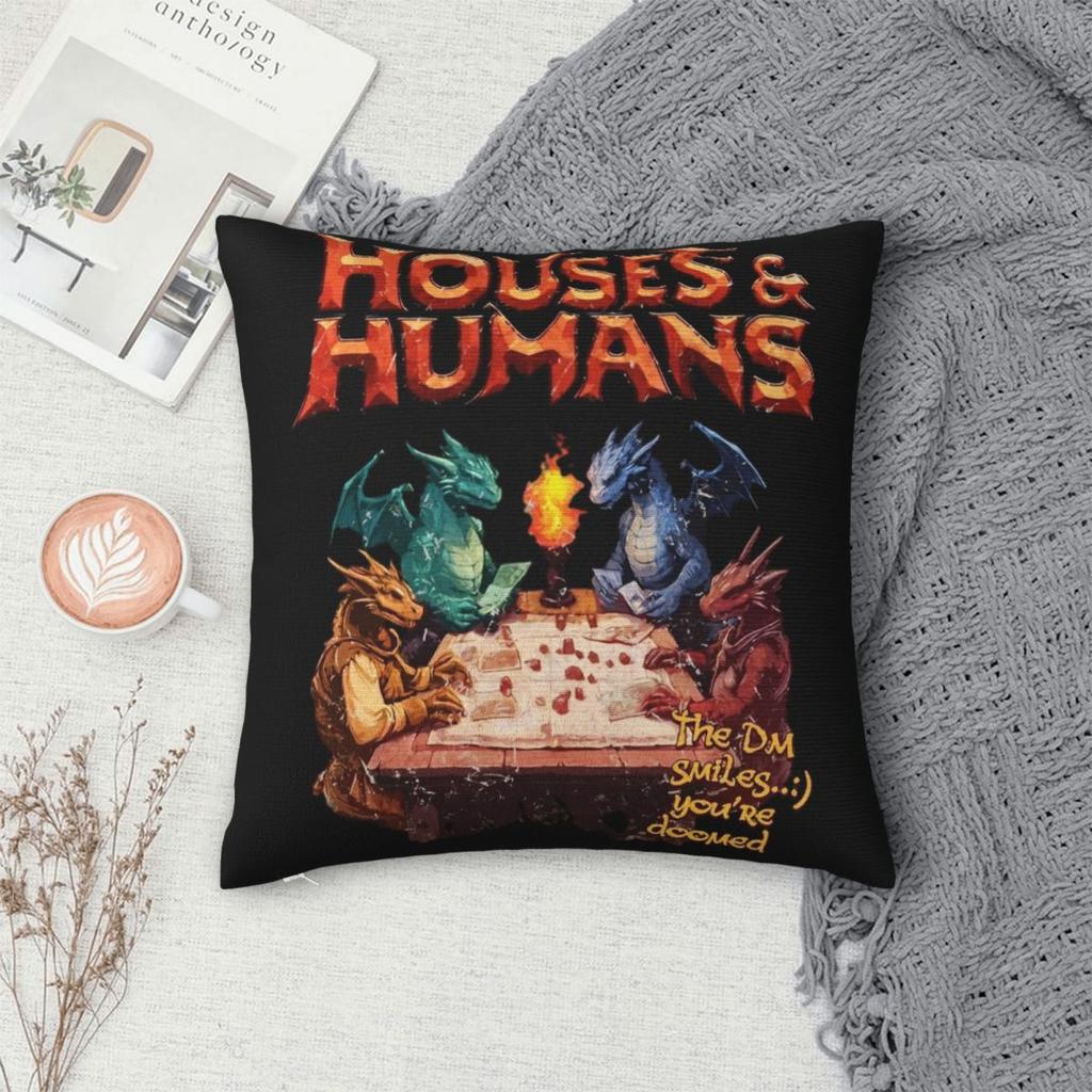 Home Decorations House And Humans Pillowcases Stuff Dungeons and Dragons Pillow Cover Square Multi Size