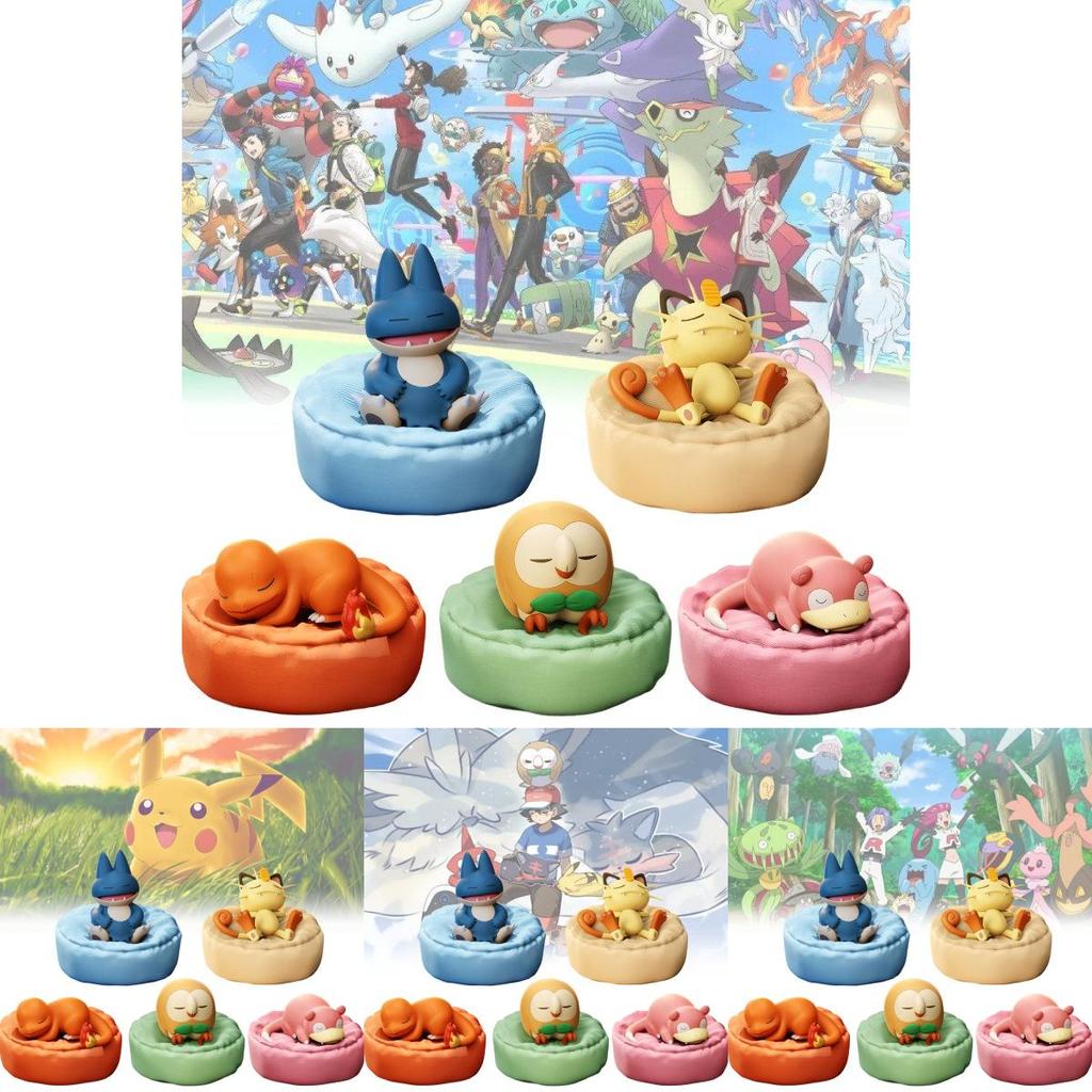 Cute Snorlax And Drowzee Sleep Pose Desk Decorations Stylish Pvc Figurines For Fans