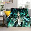 3D Niedliche Genshin Impact Cartoon Spiel Weiche Flanelldecke für Betten Schlafzimmer Sofa Picknick, Überwurfdecke für Outdoor-Freizeit Nickerchen Geschenk