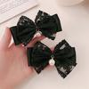 Hair Tie Ribbon Lace Bowknot Decor Imitation Pearl Pendant High Elastic Rubber Band Hair Rope Hair Accessories