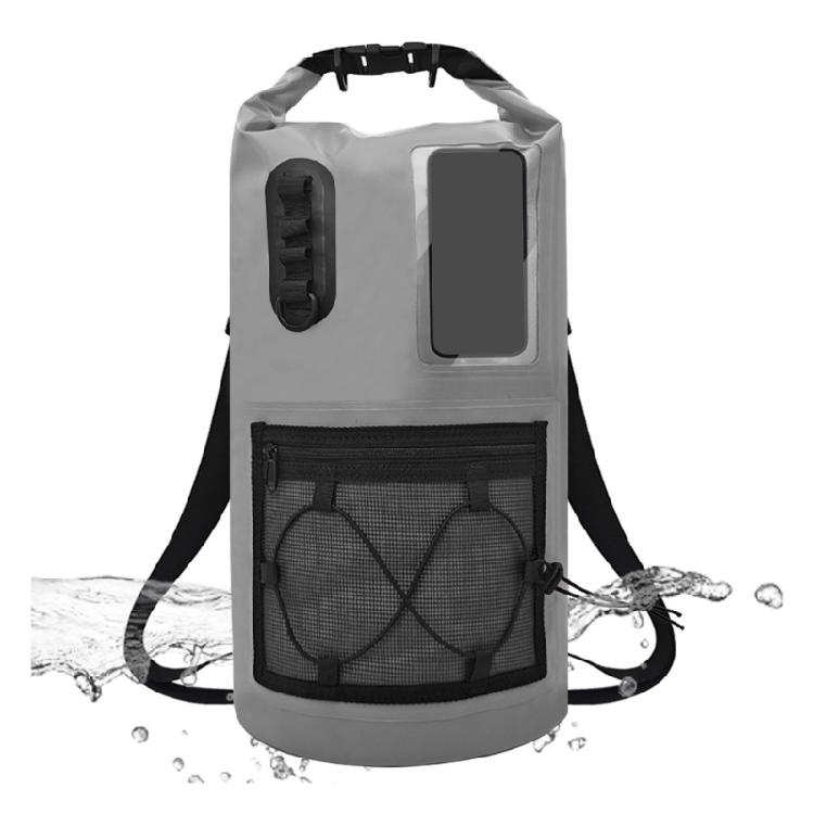 Hiking Day Dry Bag Backpack with PVC Roll Top Closure, Waterproof Storage Design and Front Outer Pocket Access