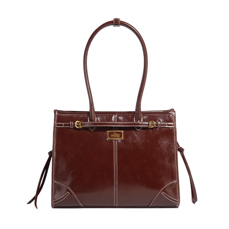 

New Disney Mickey Series PU Tote Bag, Shopping Bag, Handbag, Shoulder Bag Regular Women s Coffee BMK-72092K 36.1*14.0*25.9CM