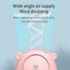 Bear Ears Hanging Neck Fan, 3 Speed USB Rechargeable Mini Portable Fan, Lightweight Fan with Neck Strap for Outdoor Travel