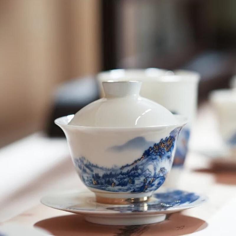 

Huaxiangyuan Royal Porcelain Reunion Landscape Tea Set