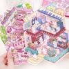 2.0 Plus Size Miniature Landscape Sticker Collection PET 6-in-1 3D Landscape Sticker Decompression Cartoon