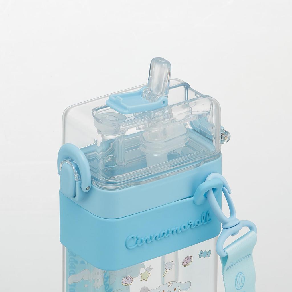 Skater Square 2WAY Water Direct Cover Shoulder Strap Big Bottle, Bottle, 600ml, Straw, Drinking, Included, Included, Sanrio, Cinnamoroll, Ribbon,