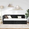 Corner Bed Frame Black 80 x 200 cm Velvet