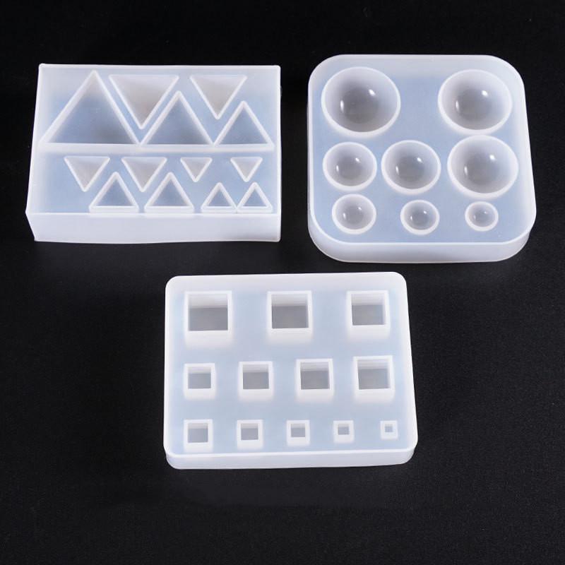 Cute Beads Cube Triangle Silicone Mold For Jewelry Earrings Pendant Making Resin UV Epoxy Resin Molds Crafts DIY Tool