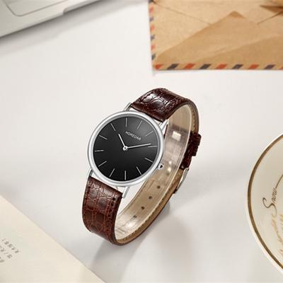 Modische Lederarmbanduhr, Quarz-Herrenuhr