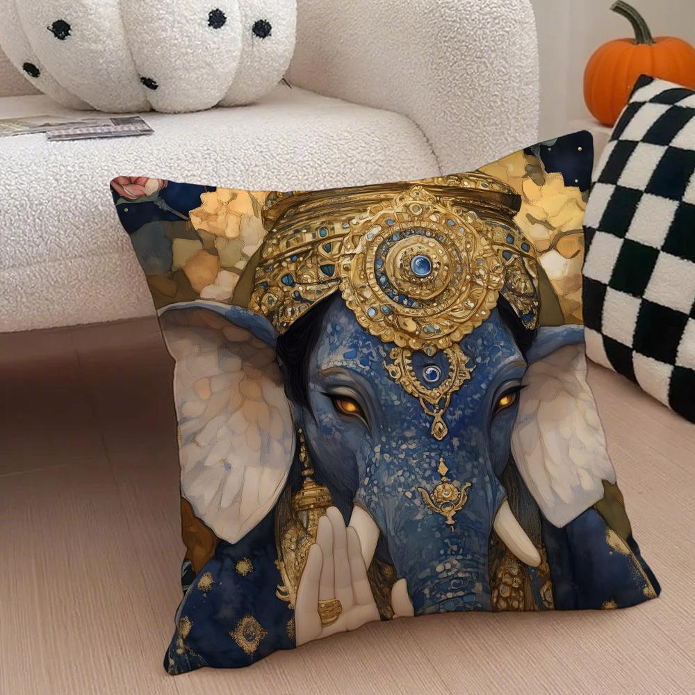 

Traditional GGanesha Phra Phikanet Cushion Cover Throw Pillow Cover Hidden Button Durable Polyester Chair Cushion 40X40cm
