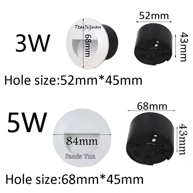 Outdoor Led Stair Light Round Wall Lamp Waterproof IP65 Nightlights Exterior Yard Lighting for Steps Ladder Balcony 3W 5W AC220V