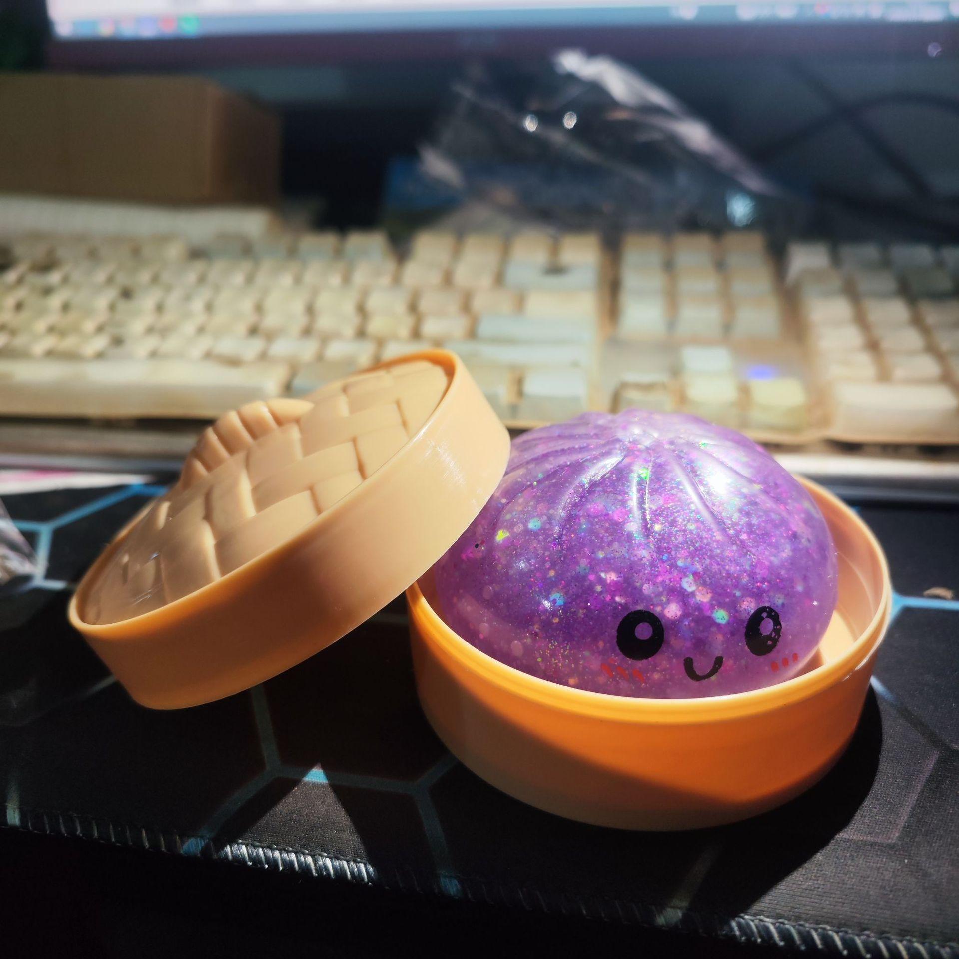 

Горячий Глиттерный Пельмень Сквиши С Коробкой Пельмени Сенсорная Игрушка-Сжималка Для Снятия Стресса Подарок для Фанатов