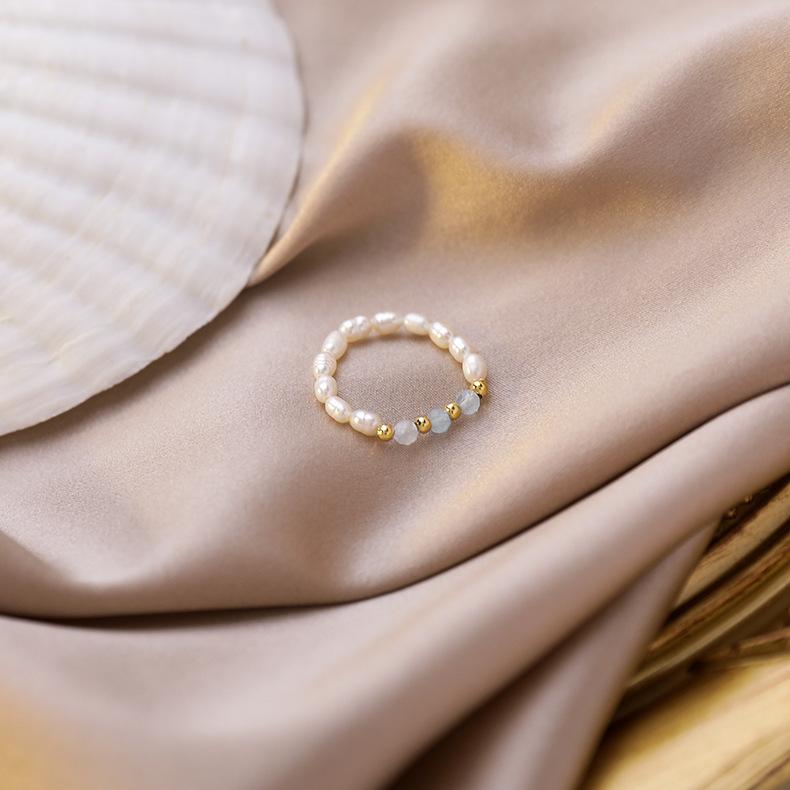 Fashion Handmade Beaded Pearl Ring Women's Handmade Crystal Stacked Wear Fashion Lady Fine Ring Ring Wholesale