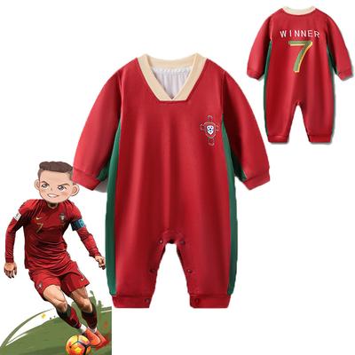 Baby Boy  Sports Casual Comfortable Fashion Jumpsuit Football Jersey Bodysuits Cute and Handsome