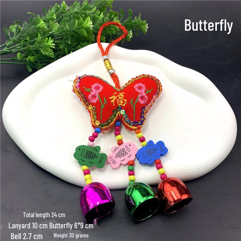 Chinese Style Snake Year Embroidered Scented Wind Chime Pendant for Home or Car