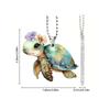 Car Pendant Turtle Ornament Creative Car Interior Accessories 2D Acrylic Charm Pendant Auto Rearview Mirror Interior Accessory