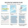 Film de fenêtre floral pour la vie privée, amovible, statique, film de protection de la vie privée, film de fenêtre décoratif imperméable pour la maison, la salle de bain, la cuisine