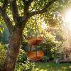Yousheng Outdoor Bird Feeder, Garden Hanging Bird Feeder, 1 or 2 Bowls Backyard Bird Feeder for Wild Birds Patio Porch