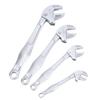 4Pcs Self Adjusting Wrench Self Tightening Ratchet Adjustable Wrenches Set 7 10 10 13 13 16 16 19mm Silver for Pipe