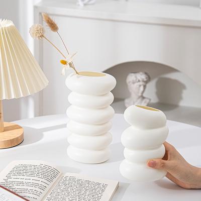 Spiral Design Flower Pot Imitation Ceramic Flower Arrangement Household Flower Vase Living Room