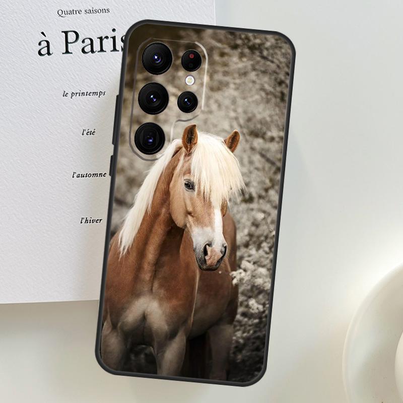Animal Steed Horse Case For Samsung Galaxy S26 Ultra S24 S23 S22 S21 S25 Ultra S10 S20 Plus S25 FE Phone Cover