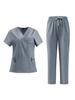 Unisex Quick-Dry Short-Sleeve Scrub Suit for Medical and Veterinary Professionals