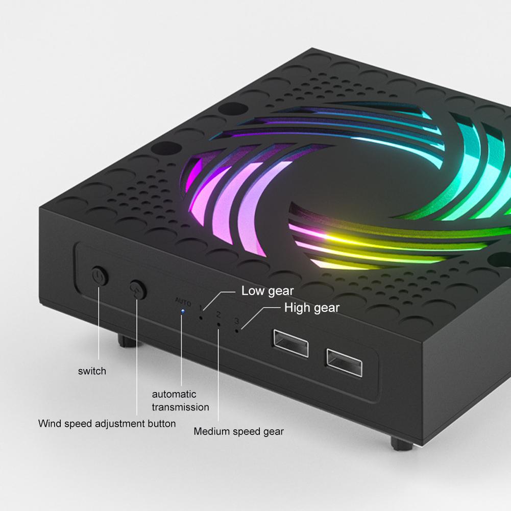 

Охлаждающий вентилятор RGB, 3 передачи, регулируемый с контроллером, вешалка для гарнитуры, охлаждающий вентилятор игровой консоли для игр Xbox Series X