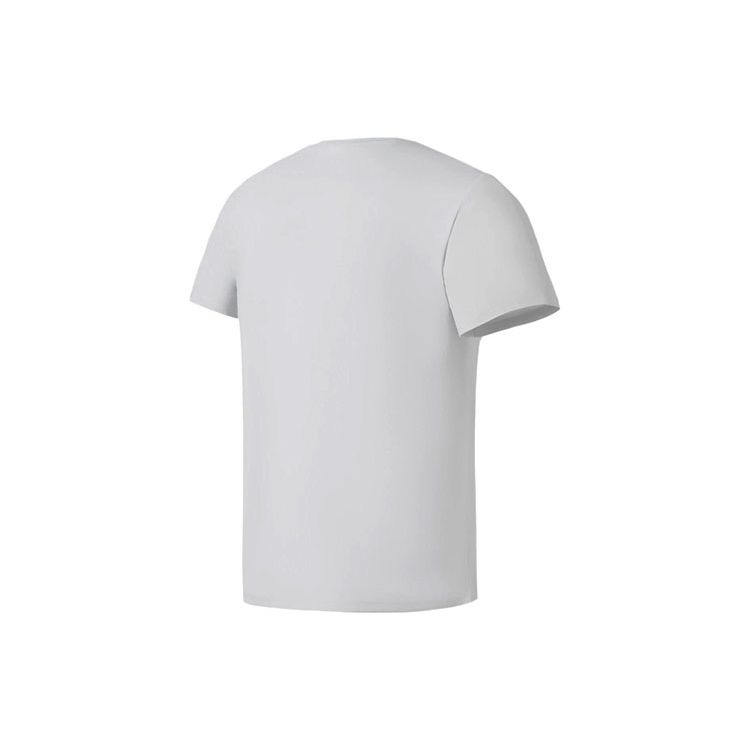 Li Ning Reflective Letter Print Quick-Dry Pullover Short Sleeve T-Shirt Men Tops Coin-Gray ATSS833-2