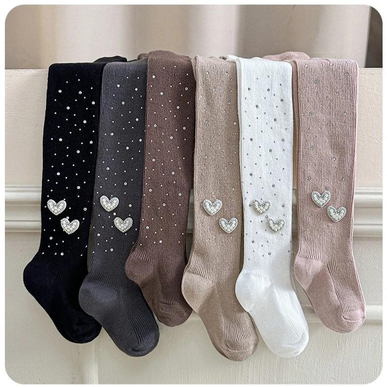 Sparkling Kids Girls Tights White Sheer Pantyhose Spring Fall Thin Dressy Leggings with Rhinestones Dressy Outwear Party Tights