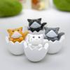 Egg Shell Chis Sweet Home Cat Figurine Pvc Miniature Decorative Desk Ornament For Gift And Collection