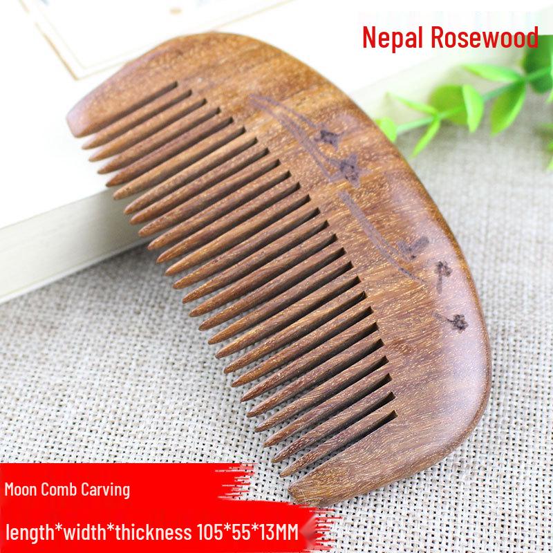 Eleganckie grzebienie z drzewa sandałowego: Czarny, Złoty, Fioletowy, Zielony - Idealne Prezenty na Dzień Matki