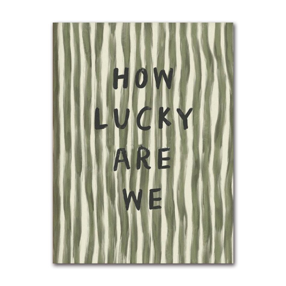 Druck Poster Modern Herz Streifen Kunst Drucke Schlafzimmer Wohnzimmer Wand Heimdekoration „Wie glücklich sind wir“ Zitat Leinwand 21X30CMNo Framed