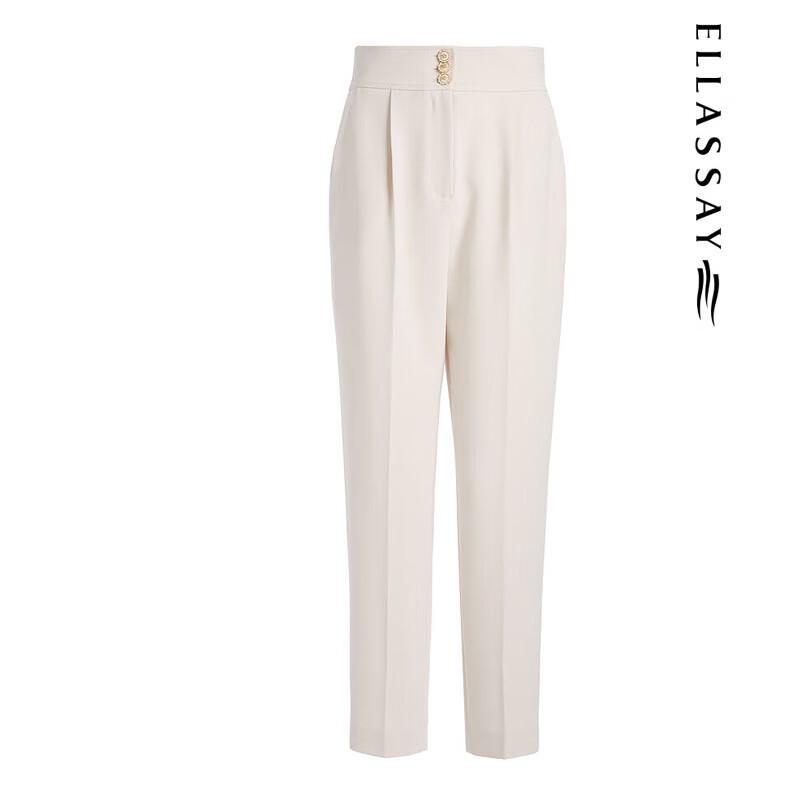 ELLASSAY Women's High-Waisted Button Slacks