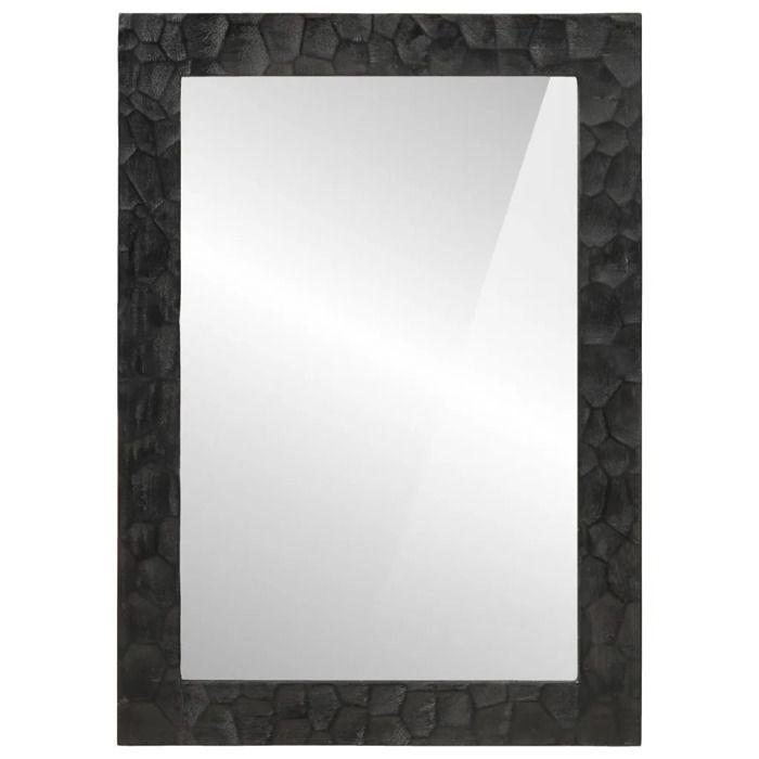 Miroir - vidaXL - Rectangulaire - Bois de manguier massif - Verre - Noir