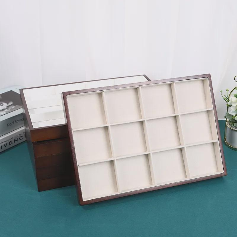 Walnut Jewelry Display Tray for Rings, Necklaces, and Bracelets