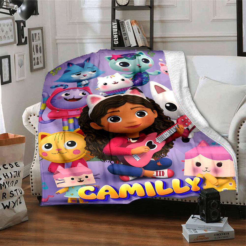 Gabby's Dollhouse Blanket Ultra-Soft Perfect for Office Chair Seaside Office Four Seasons Universal Playful Design Gift for Travel Home Birthdays