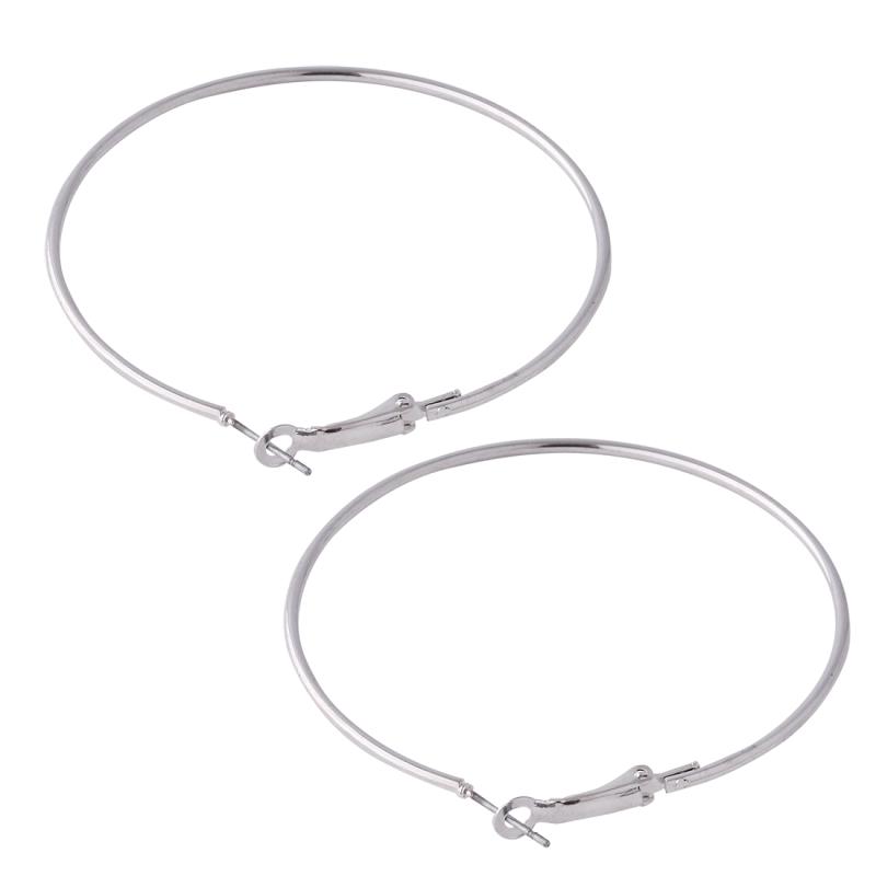 RUI RUI YU 3 Pairs Women Fashion Simple Big Round Circle Earrings Smooth Alloy Earrings (Golden + Silver + Rose