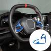 Blue Carbon Fiber Steering Wheel Button Sticker For -2025 Corvette C8