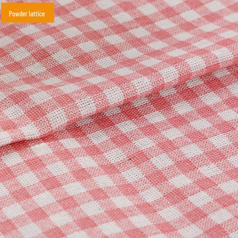 Floral Plaid Cotton-Linen Fabric for Tablecloths, Curtains, Sofas, and DIY Projects