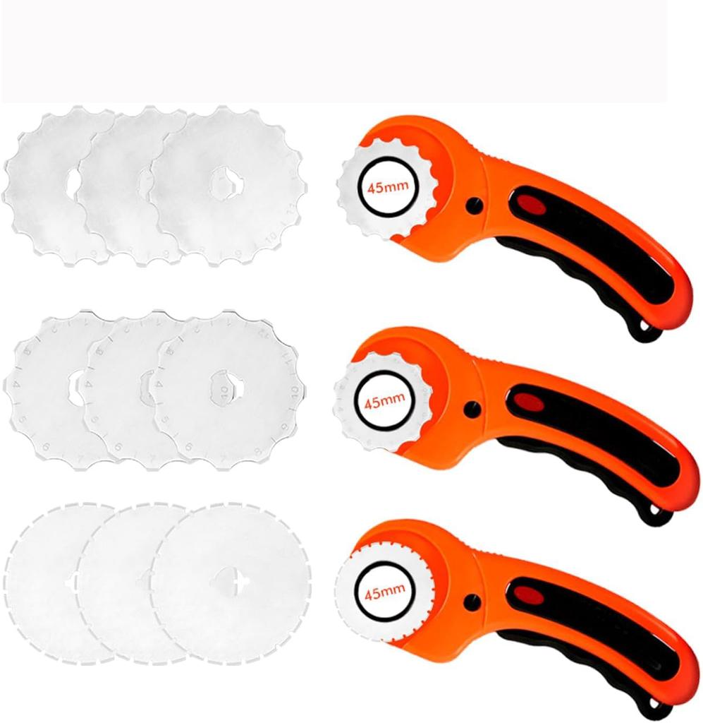 Bestgle Wymienne ostrze obrotowe 45mm dla i innych noży krążkowych do sztuki i rzemiosła DIY Ostrza, Średnica, 12/15/27 Zębów, Skalowane, Fiskars,