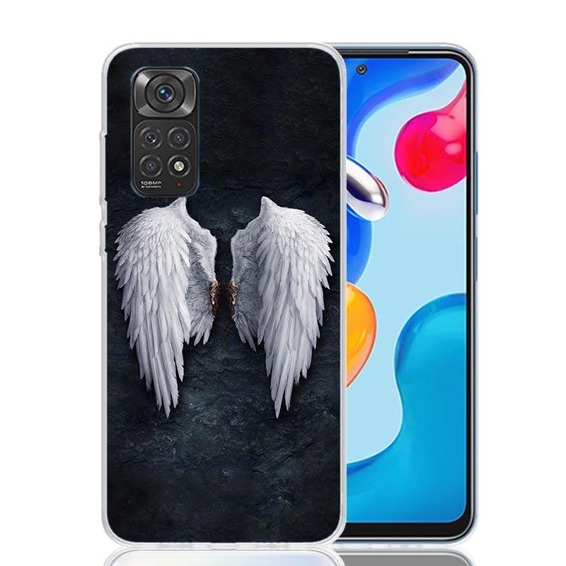 Angel Wings Feather Phone Case For Xiaomi Redmi Note 15 14 13 12S 12 Pro Plus 11S 11E 11 11T 10S 10 Art Soft Pattern Cover Redmi