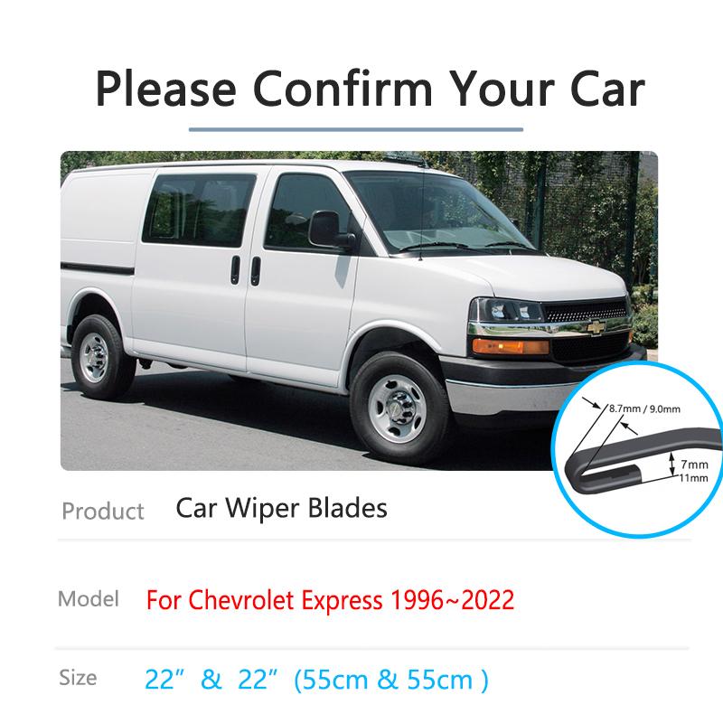Für Chevrolet Express Savana 2500 3500 1996~2022 Winterwischerblätter Gummi Frontscheibe Windschutzscheibe Reinigungszubehör U-Haken