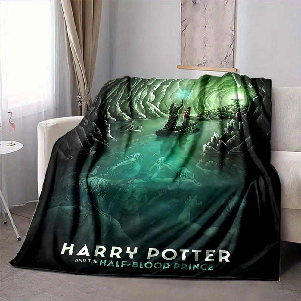 1pc Harry Potter Flannel Throw Blanket - HD Printed Lightweight Soft Warm All-Season Blanket for Sofa, Bed, Travel, Camping 110