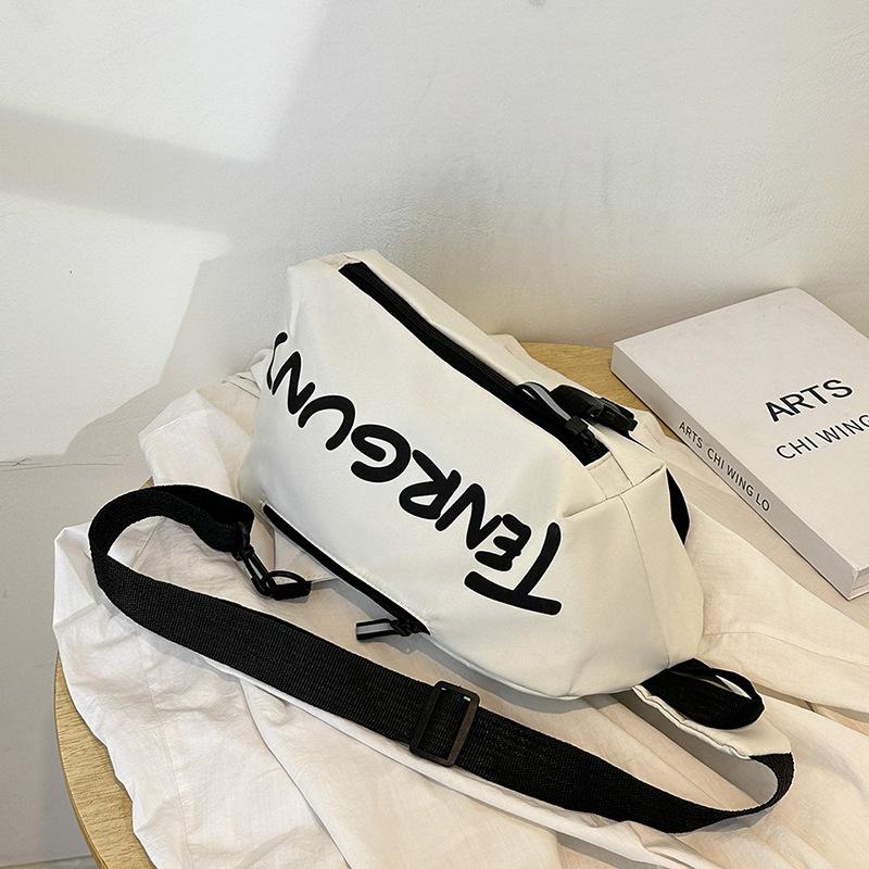 

Сумка через плечо Японская диагональная сумка-спиннер Уличная студенческая нагрудная сумка Мужская и женская сумка-мессенджер Многофункциональная повседневная маленькая нагрудная сумка белый