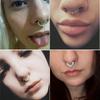16g Steel Gold CZ Septum Fake Piercing Mix Styles Falso Septum Nose Rings Clickers Men Body Jewelry Piercing Nariz Daith Helix