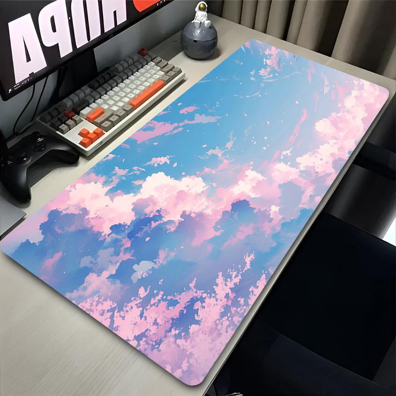 Mouse Pad Gaming Mouse Pad Pink Purple Sky Clouds Desk Mat Moon Star Nonslip PC Laptop Gamer Desk Accessories Table Pad Carpet