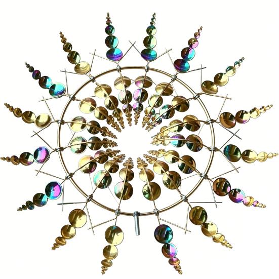 Kinetic Wind Spinner Colorful Metal Wind-Driven Kinetic Spinner Outdoor Kinetic Wind Sculpture Assembly Required for Garden Backyard Lawn Decoration