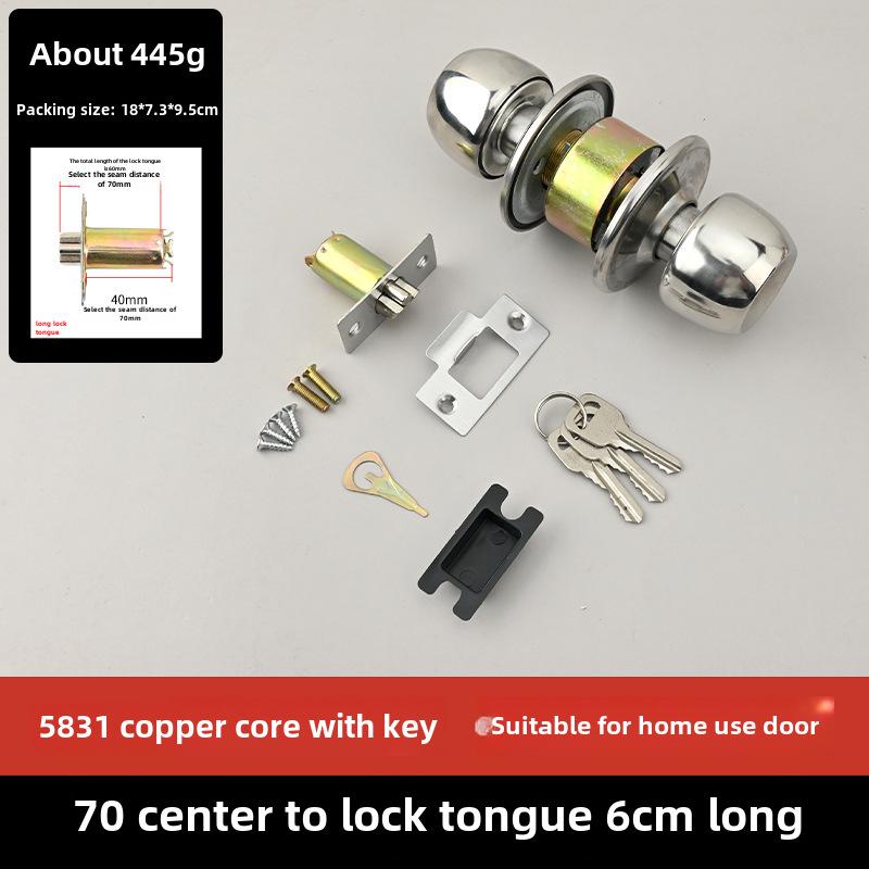 Stainless Steel and Wood Bathroom Door Knob Lock 5831