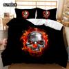 Hodeskalle Dynetrekksett Halloween Menn Skrekk Gotisk for Gutter Tenåringer Voksne Dobbeltseng Sengetøysett Queen King Size Polyester Dyne Trekk